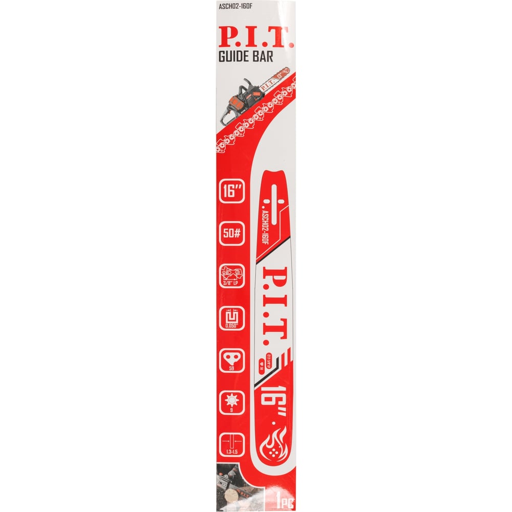 Изображение товара Шина для цепных пил P.I.T. 3/8 59 звеньев 1.3 мм на шину 16 ASCH02-160F Изображение товара Шина для цепных пил P.I.T. 3/8 59 звеньев 1.3 мм на шину 16 ASCH02-160F