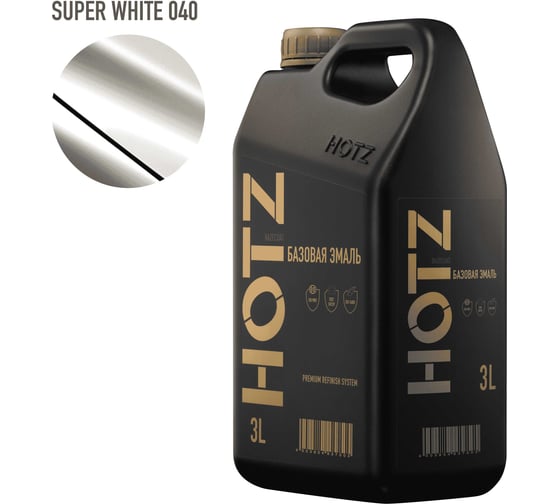 Изображение товара Базовая эмаль Toyota Super White 040, 3 литра HOTZ Краска автомобильная, базисная под лак 4673755224623