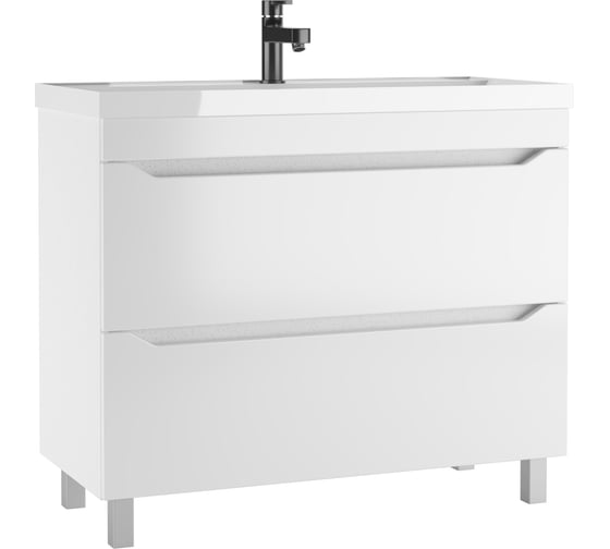 Изображение товара Тумба под умывальник Айсберг Bazis 100 Ева с двумя ящиками В2 DA5926T