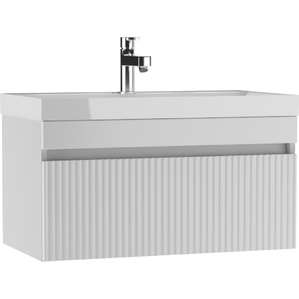 Изображение товара Тумба подвесная под умывальник Айсберг UNIT 80 Бриз с ящиком, белая