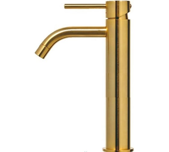 Изображение товара Смеситель для раковины высокий Paffoni с донной клапаном рычажного типа 1 1/4" LIG085HGSP LIGHT мед зол браш 00312953