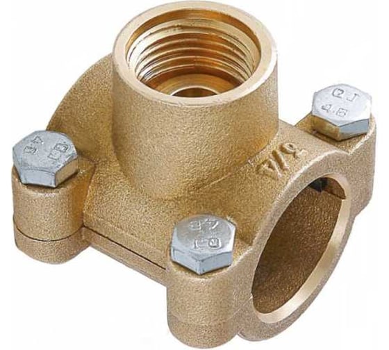 Изображение товара Врезка трубная (обойма-тройник) 1 × 1/2 гайка × 1, латунная VIEIR VRDN4-25