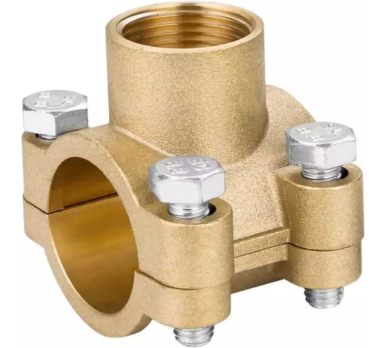 Изображение товара Врезка трубная VIEIR (обойма-тройник) 3/4 × 1/2 гайка × 3/4, латунная VRDN4-20