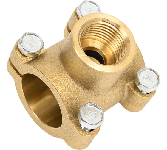 Изображение товара Врезка трубная VIEIR (обойма-тройник) 3/4 × 1/2 гайка × 3/4, латунная VRDN4-20