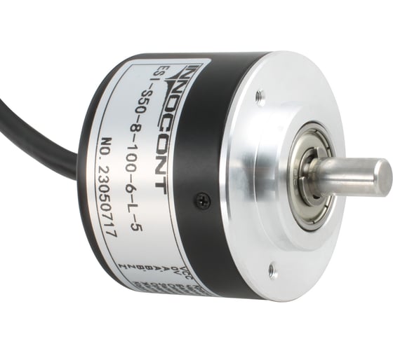 Изображение товара Инкрементальный энкодер INNOCONT D=40мм, выступающий вал 8мм, 2000 имп/об, 24VDC, выход HTL, IP54, -20…+80C ESI-S40-8-2000-3-T-24