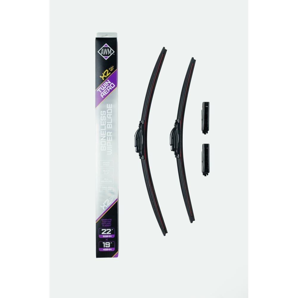 Изображение товара Бескаркасная всесезонная щетка для окон с кромкой из каучука и графитовым напылением 2 шт