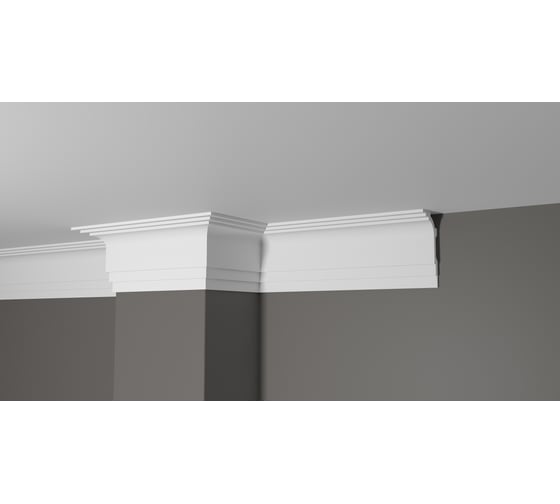 Изображение товара Карниз потолочный ударопрочный влагостойкий под покраску Decor-Dizayn 100x60x2000мм DD515