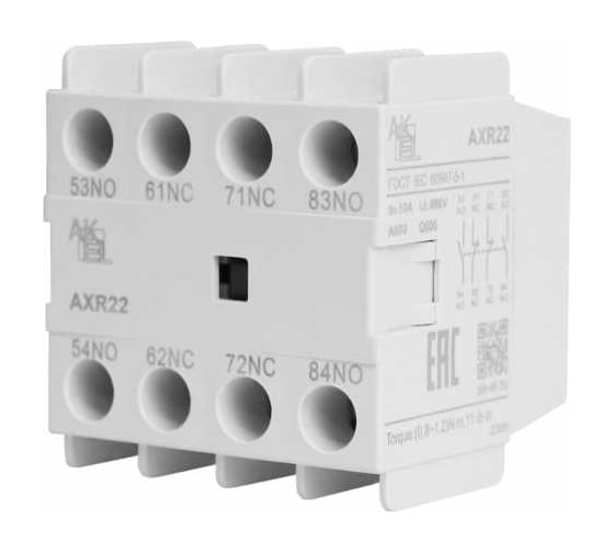 Изображение товара Дополнительный контакт Akel AXR22 ДКФ 2NO+2NC/фронтальный монтаж 418771