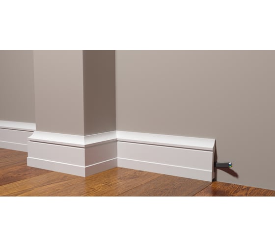 Изображение товара Плинтус напольный ударопрочный влагостойкий под покраску Decor-Dizayn 100x17x2000 мм DD711