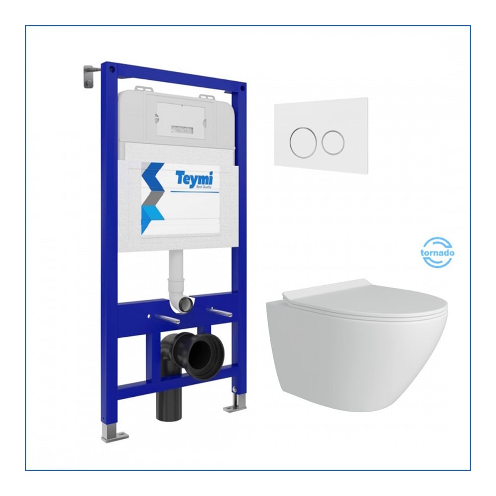 Изображение товара Инсталляция с унитазом Teymi Lina Pro Vortex безободковый