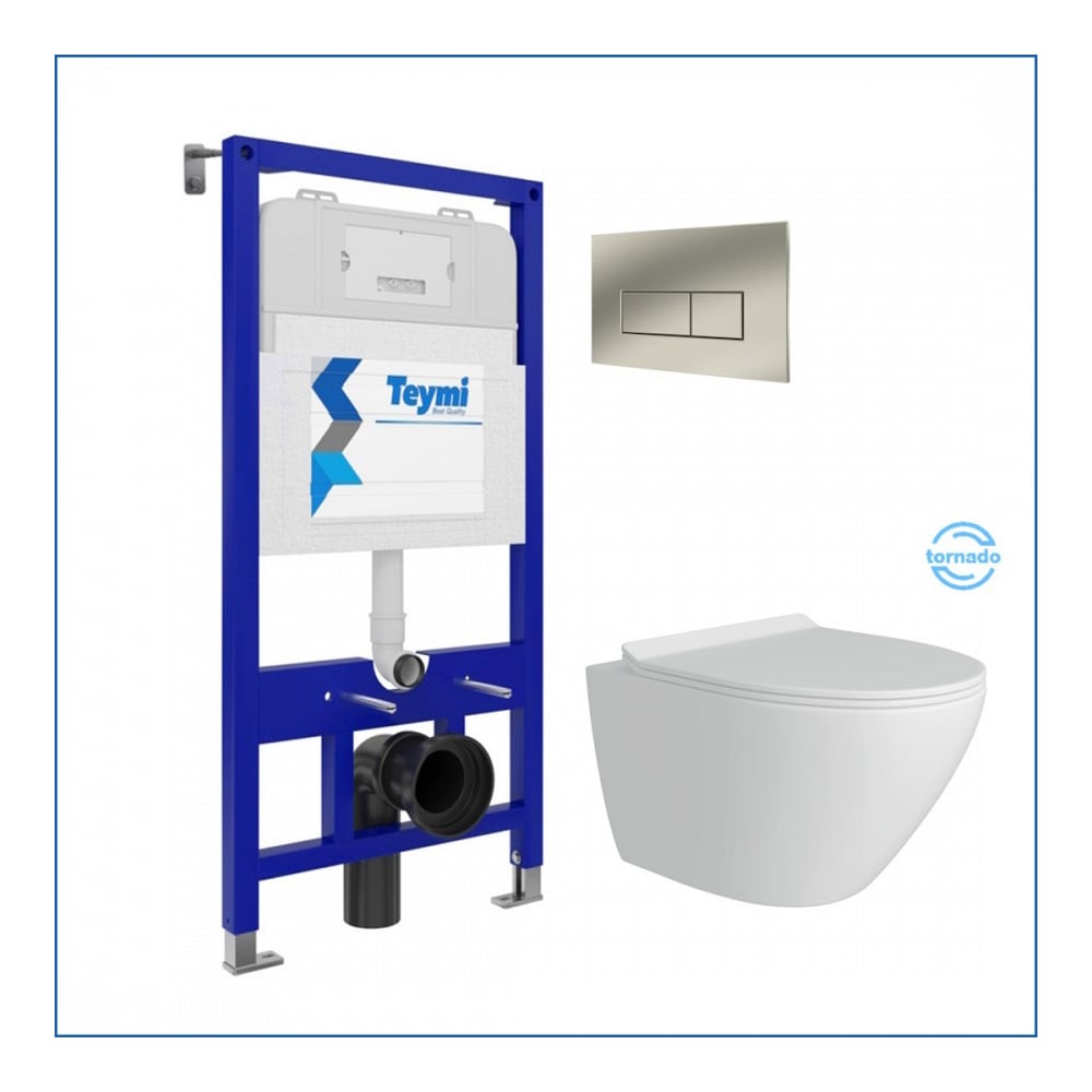 Изображение товара Инсталляция с унитазом комплект 5 в 1 Lina Pro Teymi подвесной безободковый