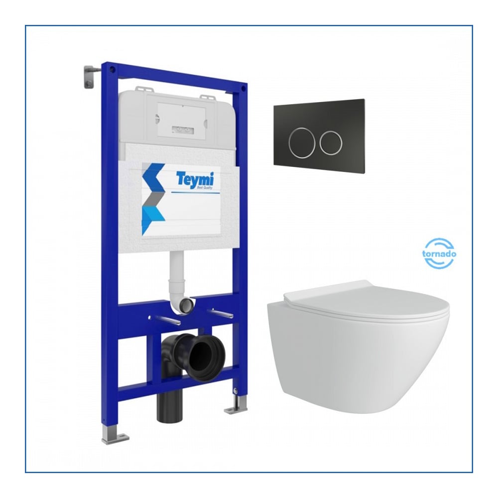 Изображение товара Инсталляция с унитазом комплект 5 в 1 Teymi Lina Pro Vortex белый