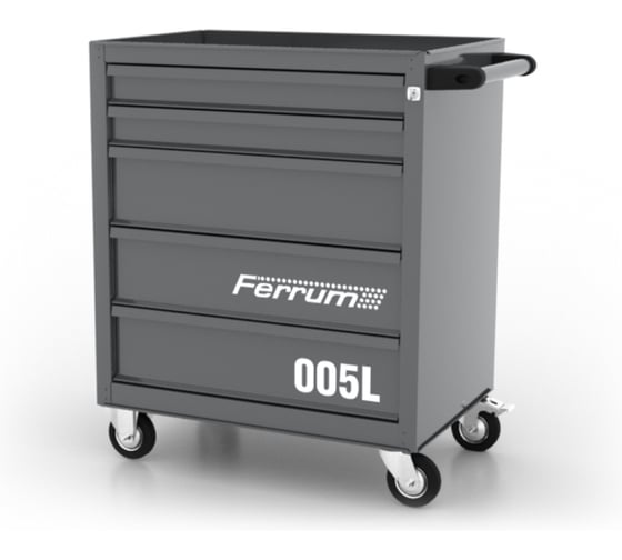Изображение товара Тележка инструментальная FERRUM с 5 ящиками 02.005L-7046