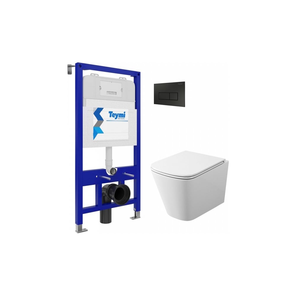 Изображение товара Комплект 5 в 1 Teymi Aina 52 инсталляция унитаз сиденье смыв клавиша