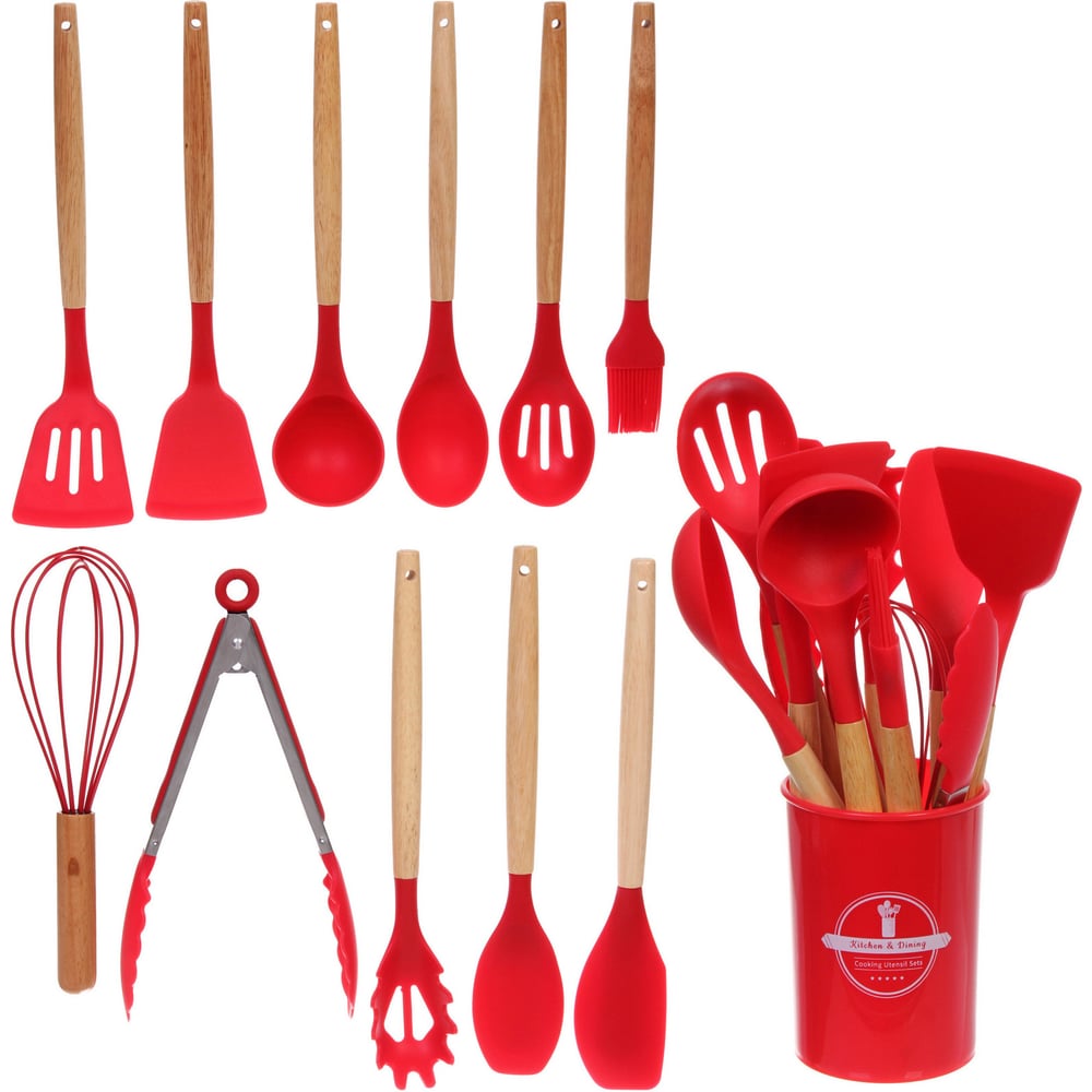 Изображение товара Набор кухонных принадлежностей Селфи Felicità 12шт, красный