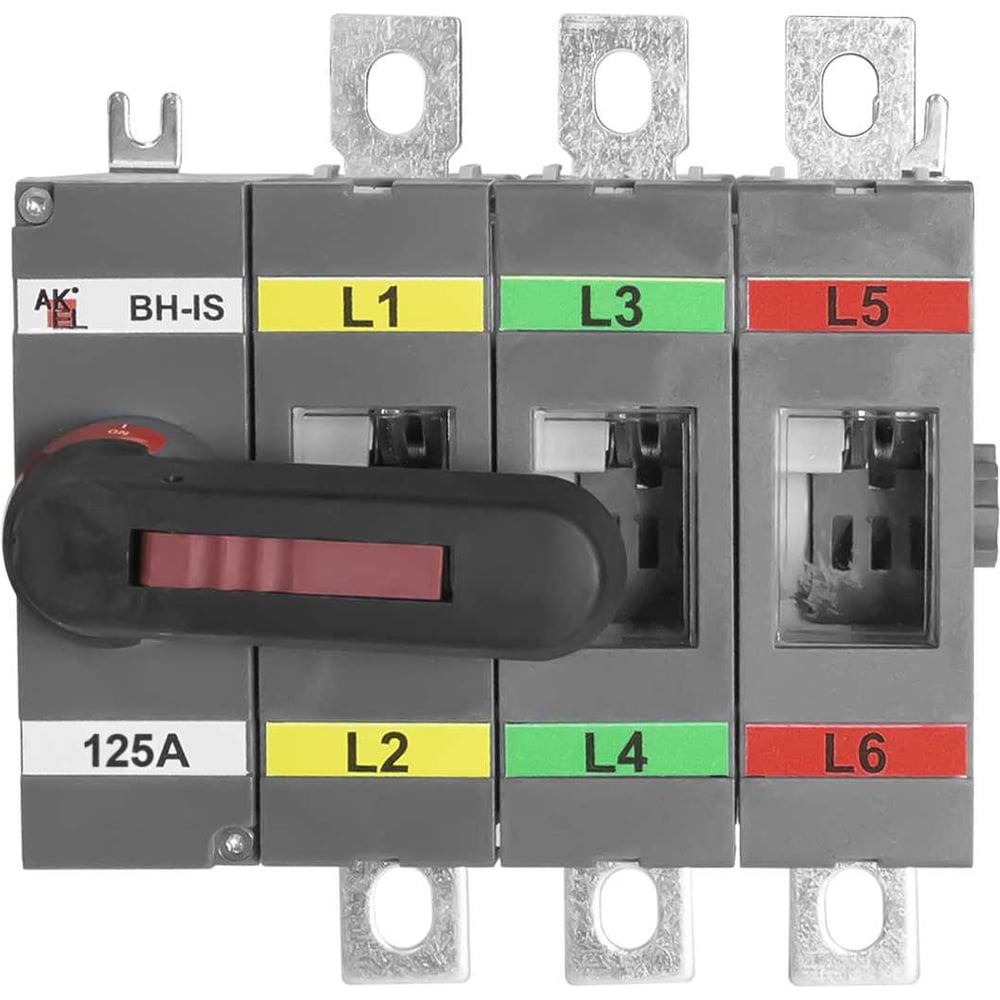 Изображение товара Выключатель нагрузки с видимым разрывом Akel ВН-ИС-Д3Р-125А-С 3П 125А 1000В