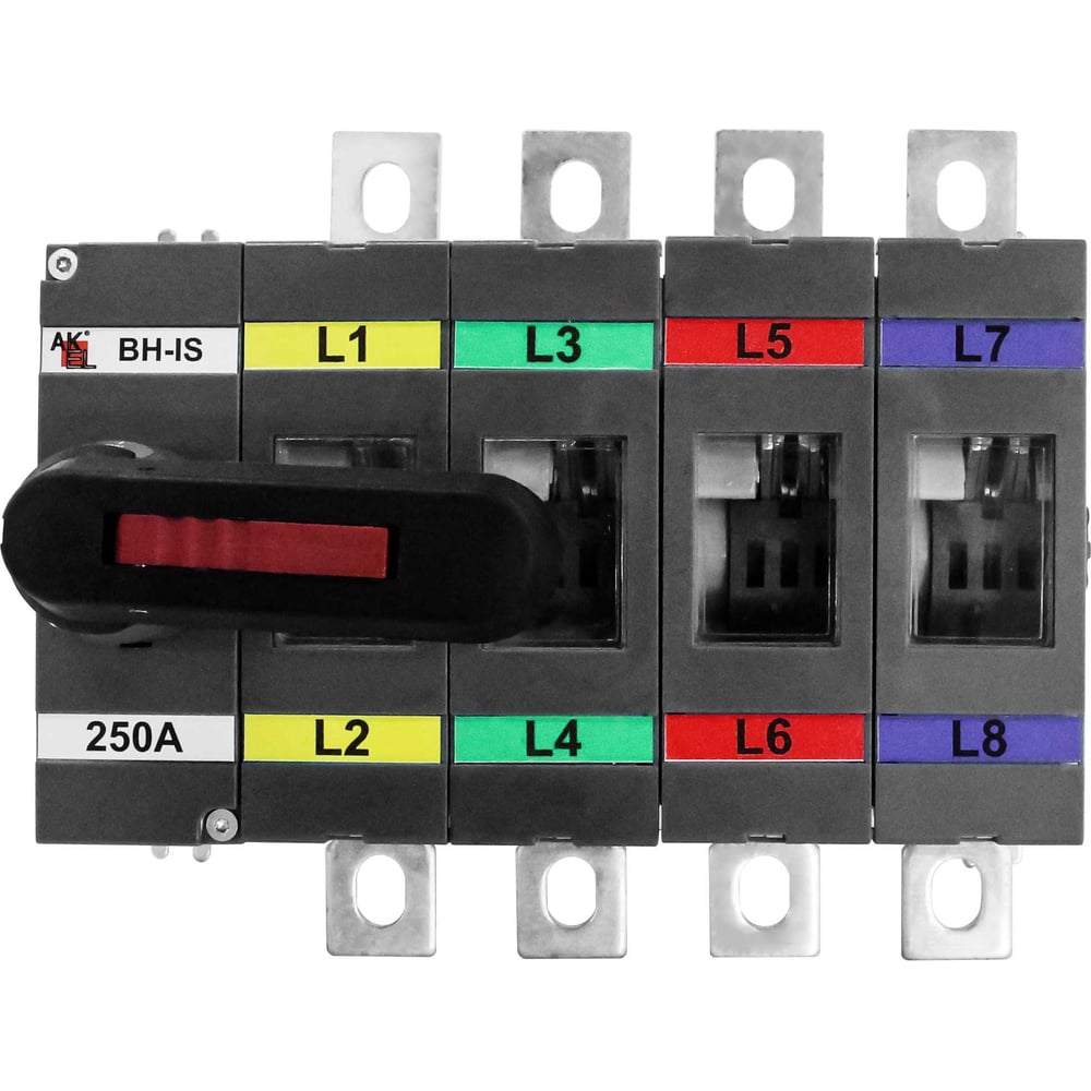 Изображение товара Выключатель нагрузки с видимым разрывом Akel ВН-IS-D4P-250A-С 4P/250A/1000V/передняя рукоятка на корпусе 803073