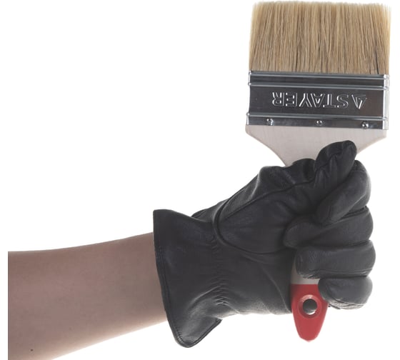 Изображение товара Плоская кисть STAYER UNIVERSAL светлая натуральная щетина, деревянная ручка, 100мм 0101-100