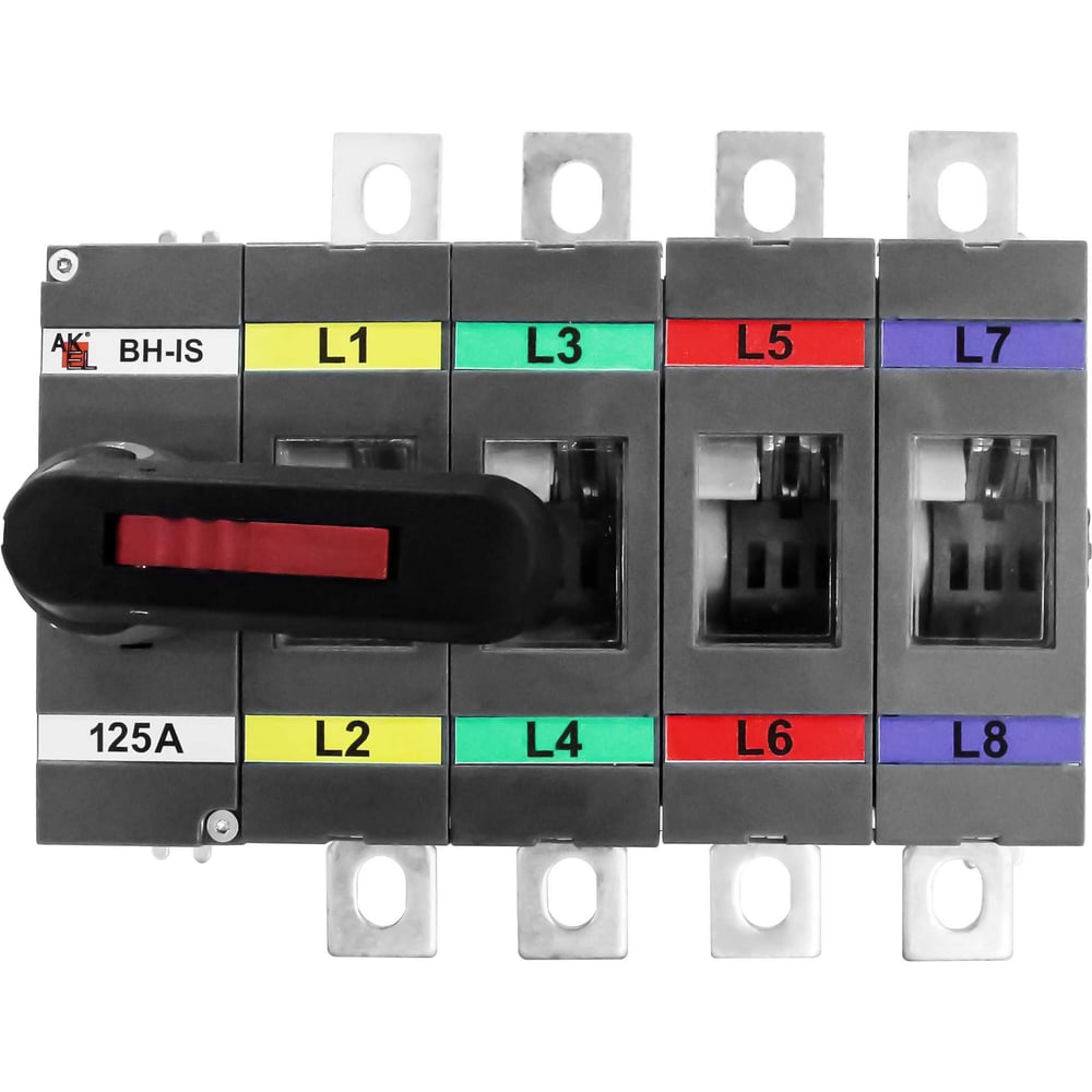 Изображение товара Выключатель нагрузки с видимым разрывом Akel ВН-IS-D4P-125A-С (250AF) 4P/125A/1000V/передняя рукоятка на корпусе 803083
