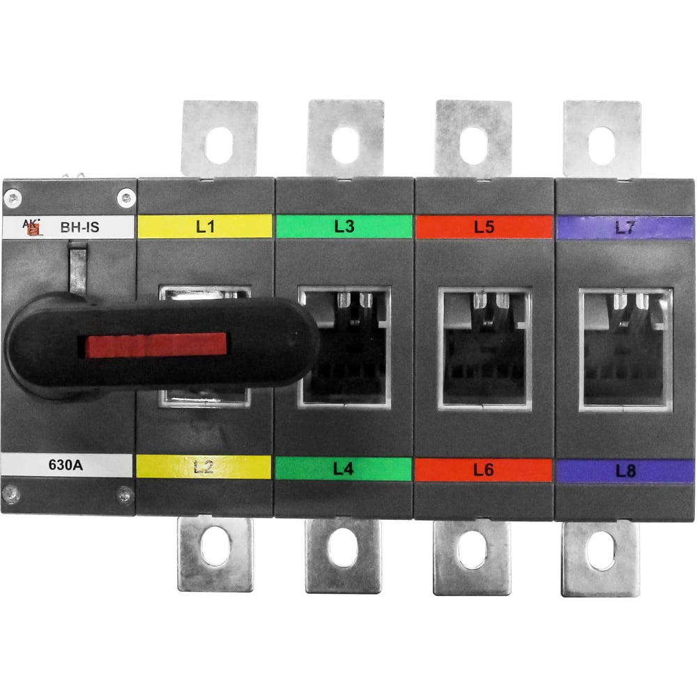 Изображение товара Выключатель нагрузки с видимым разрывом Akel ВН-ИС-Д4Р-630А-С 4П 630А 1000В передняя рукоятка