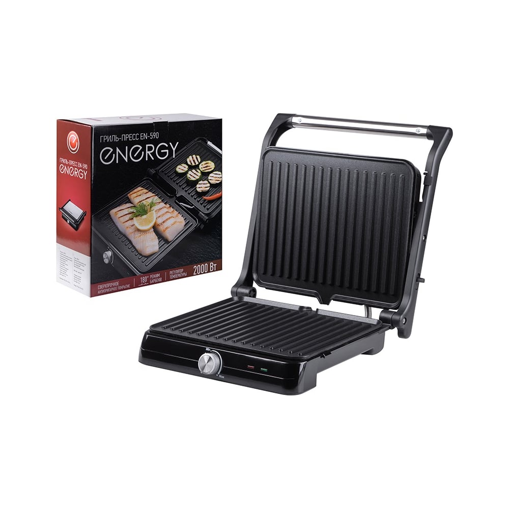 Изображение товара Гриль-пресс ENERGY EN-590 мощность 2000 Вт антипригарное покрытие
