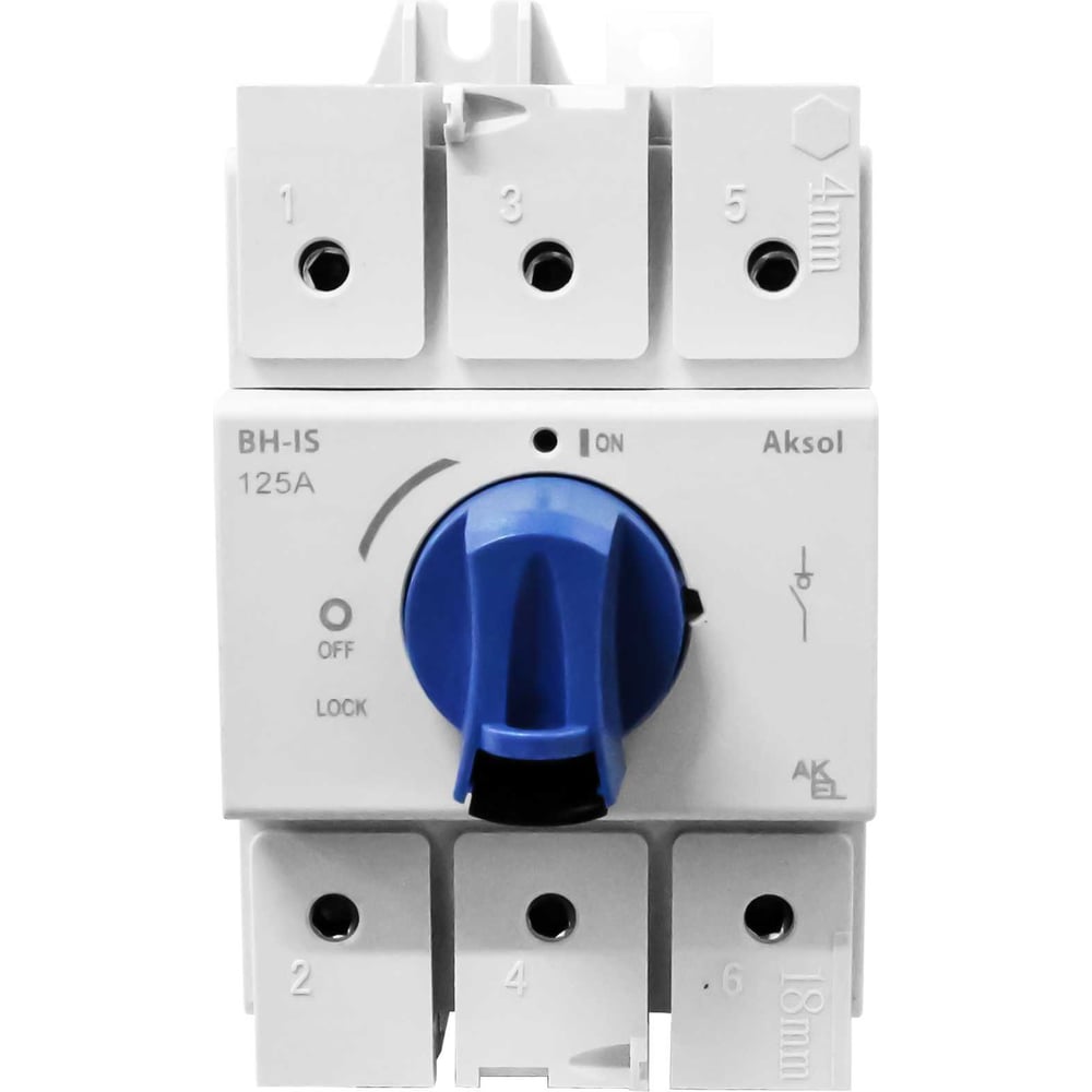 Изображение товара Выключатель нагрузки модульный Akel ВН-IS-AKSOL-3P-125A