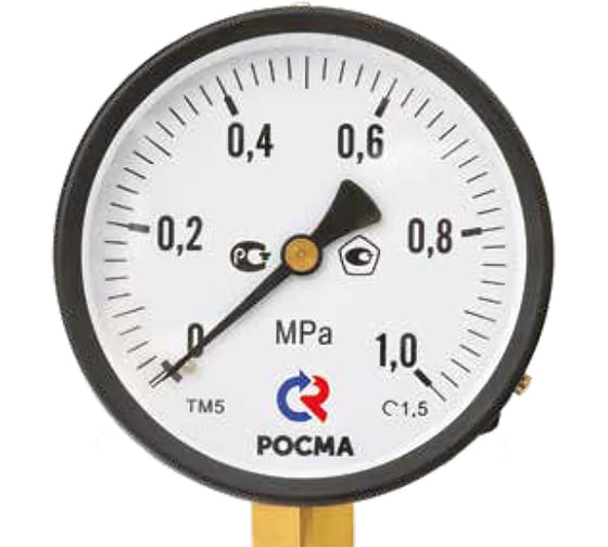 Изображение товара Манометр РОСМА ТМ-310Р.00 радиальный, 0-0.1МПа, G1/4 1.5, ДК63мм D270-08429
