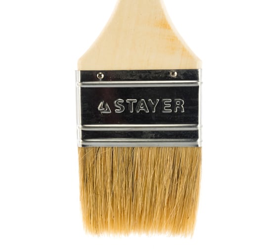Изображение товара Плоская кисть STAYER UNIVERSAL светлая натуральная щетина, деревянная ручка, 63мм, 2.5" 0101-063