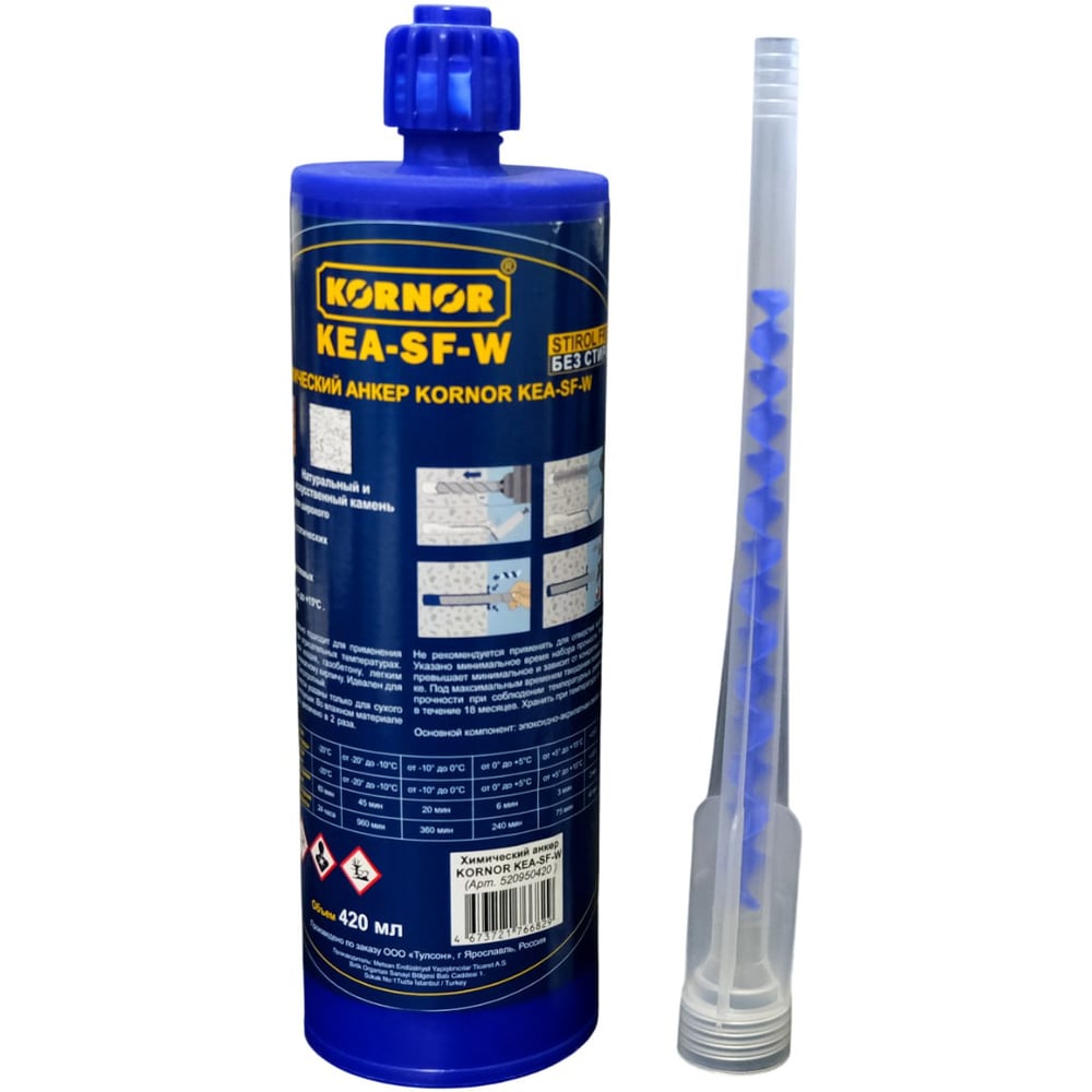 Изображение товара Химический анкер KORNOR KEA-SF-W 420 мл двухкомпонентный для бетона
