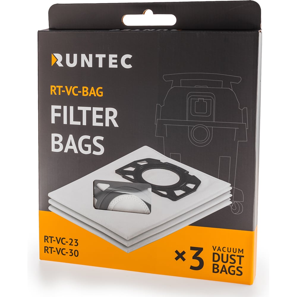 Изображение товара Мешки Runtec из нетканого материала 3 шт для пылесосов