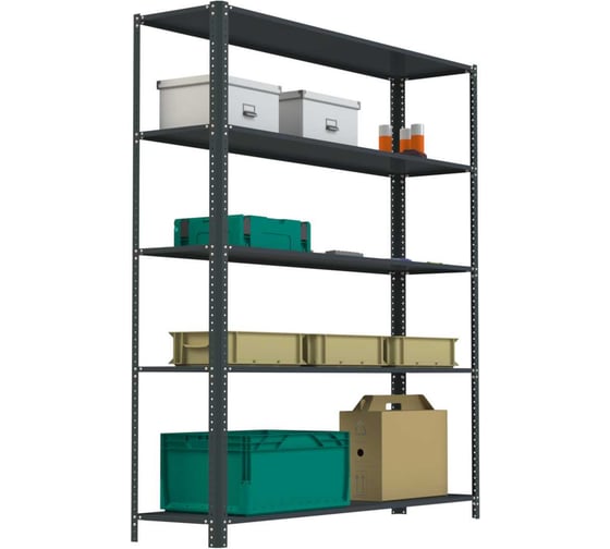 Изображение товара Стеллаж ООО Металекс AIR 2200х1600х400 (5 полок) серый / 109250