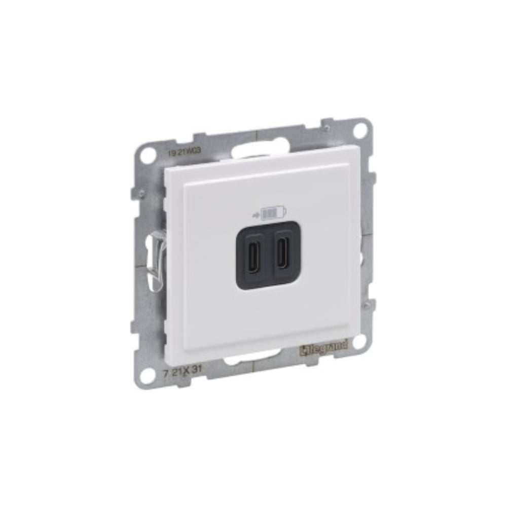 Изображение товара Зарядное устройство Legrand SUNO USB 2 выхода Тип С белый