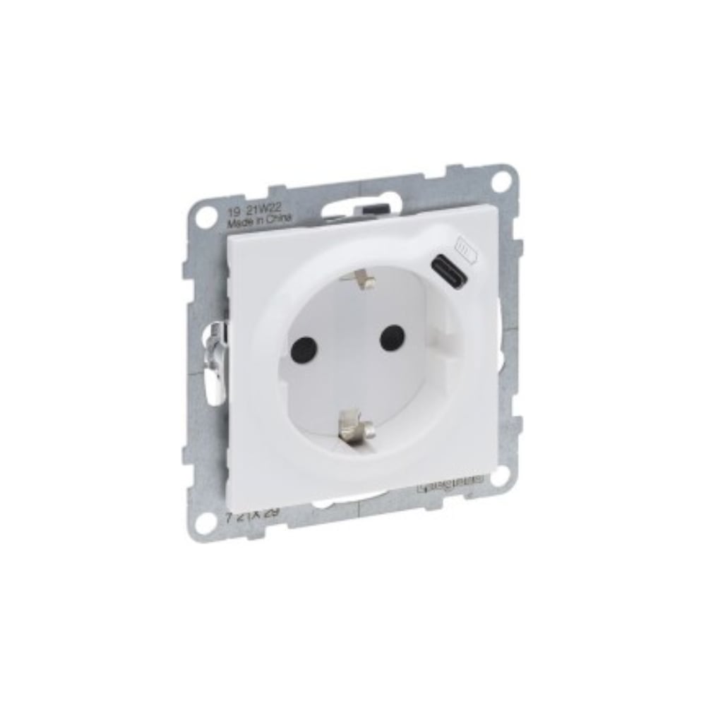 Изображение товара Комбинированная розетка Legrand SUNO 2К+З USB 16А IP20 белый