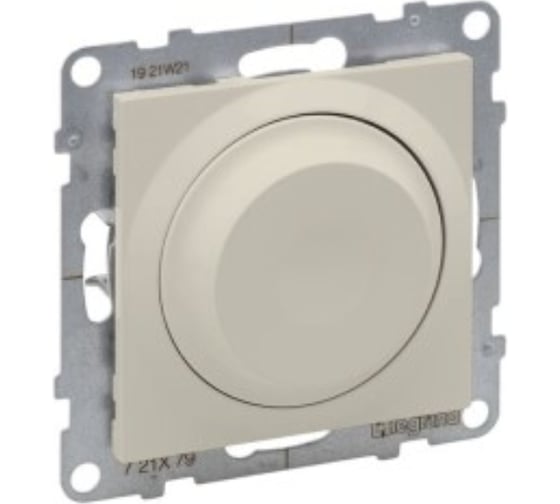 Изображение товара Светорегулятор Legrand SUNO с поворотной ручкой универсальный 300Вт без нейтрали. Цвет Слоновая кость 721279