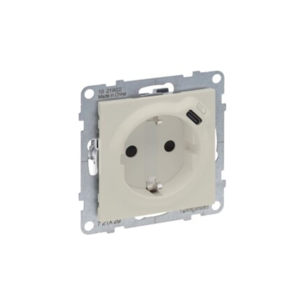 Изображение товара Комбинированная розетка Legrand SUNO со шторками 2К+З 16А USB C 1500мА