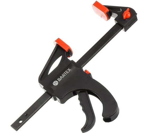 Изображение товара Струбцина F-образная BARTEX, быстрозажимная, унив, 150 мм, 60 мм, 1233501 329661