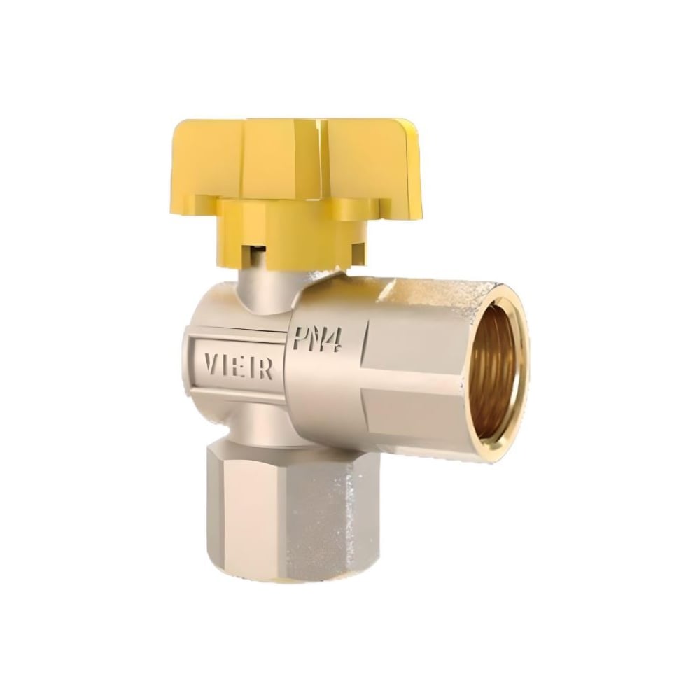 Изображение товара Кран газовый ViEiR угловой с бабочкой 1/2 для бытового использования