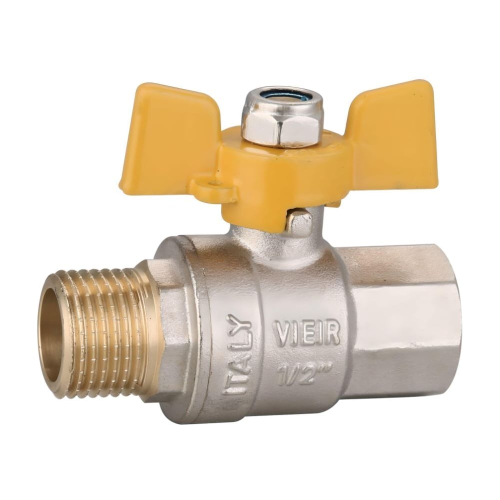 Изображение товара Газовый кран ViEiR 1/2 внутренняя наружная резьба бабочка для газа