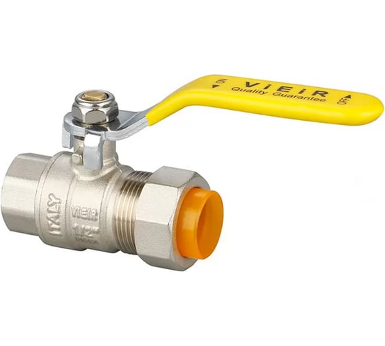 Изображение товара Кран газовый ViEiR 1/2 внутренняя резьба, х 15 с вставкой под гофрированную трубу рычаг, для подключения газового оборудования VRQ215-01