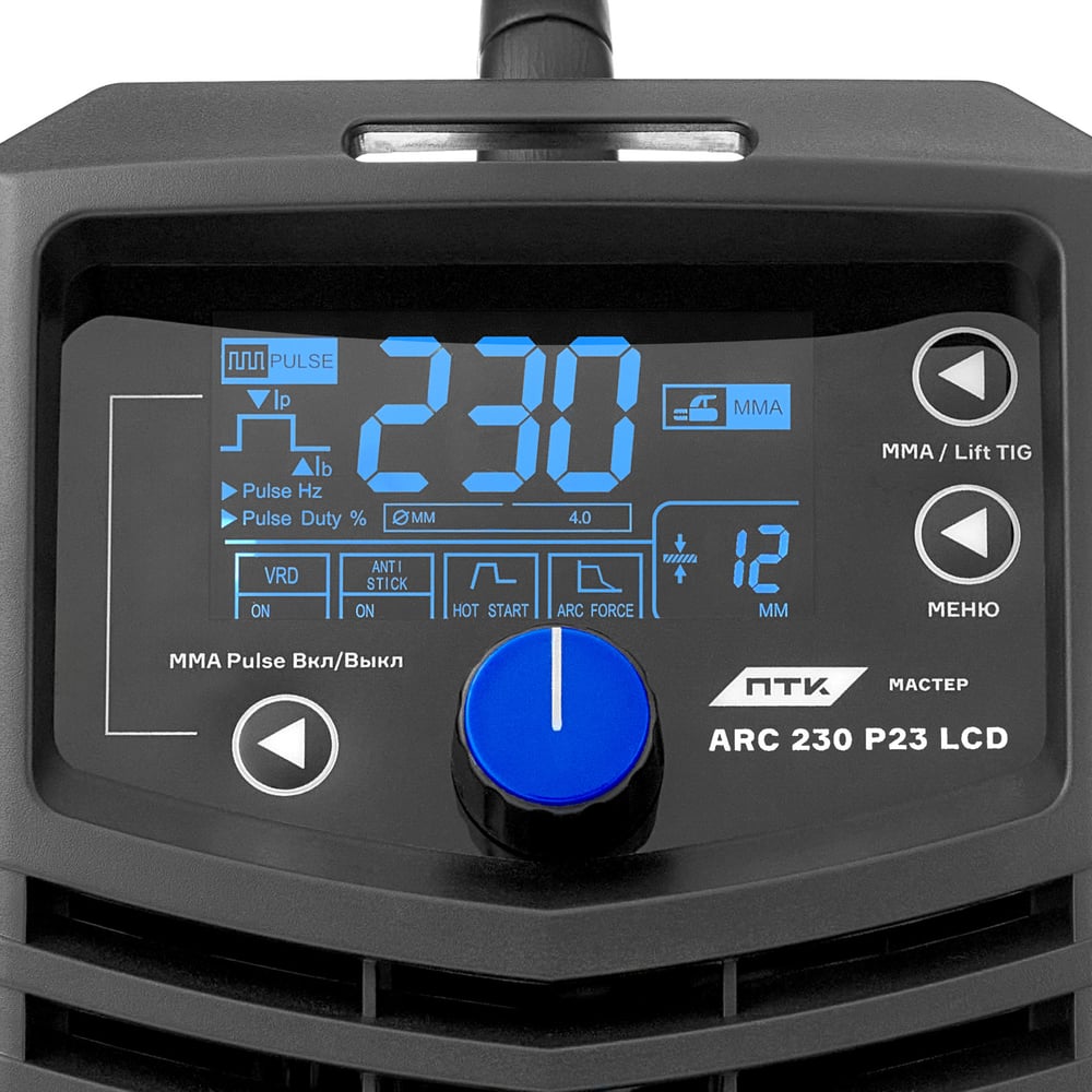 Изображение товара Аппарат дуговой сварки ПТК МАСТЕР ARC 230 P23 LCD профессиональный