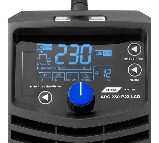 Изображение товара Аппарат ручной дуговой сварки ПТК МАСТЕР ARC 230 P23 LCD СК- 00043946