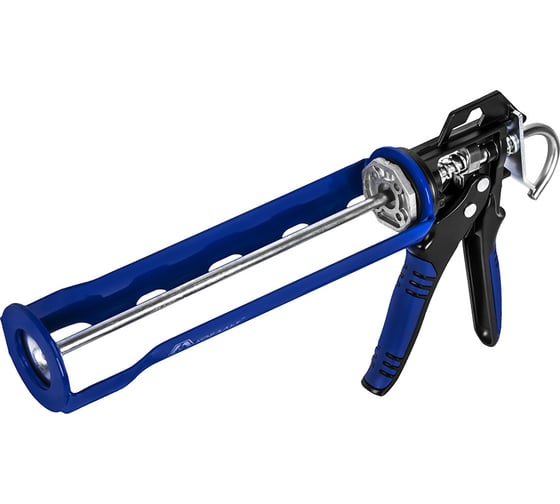 Изображение товара Пистолет для герметика КОБАЛЬТ 310 мл, полукорпусной, поворотный, усиленный, толщ.стенок 1.8 мм, алюм. прорез. рук-ки, усилие 16:1 () 924-108