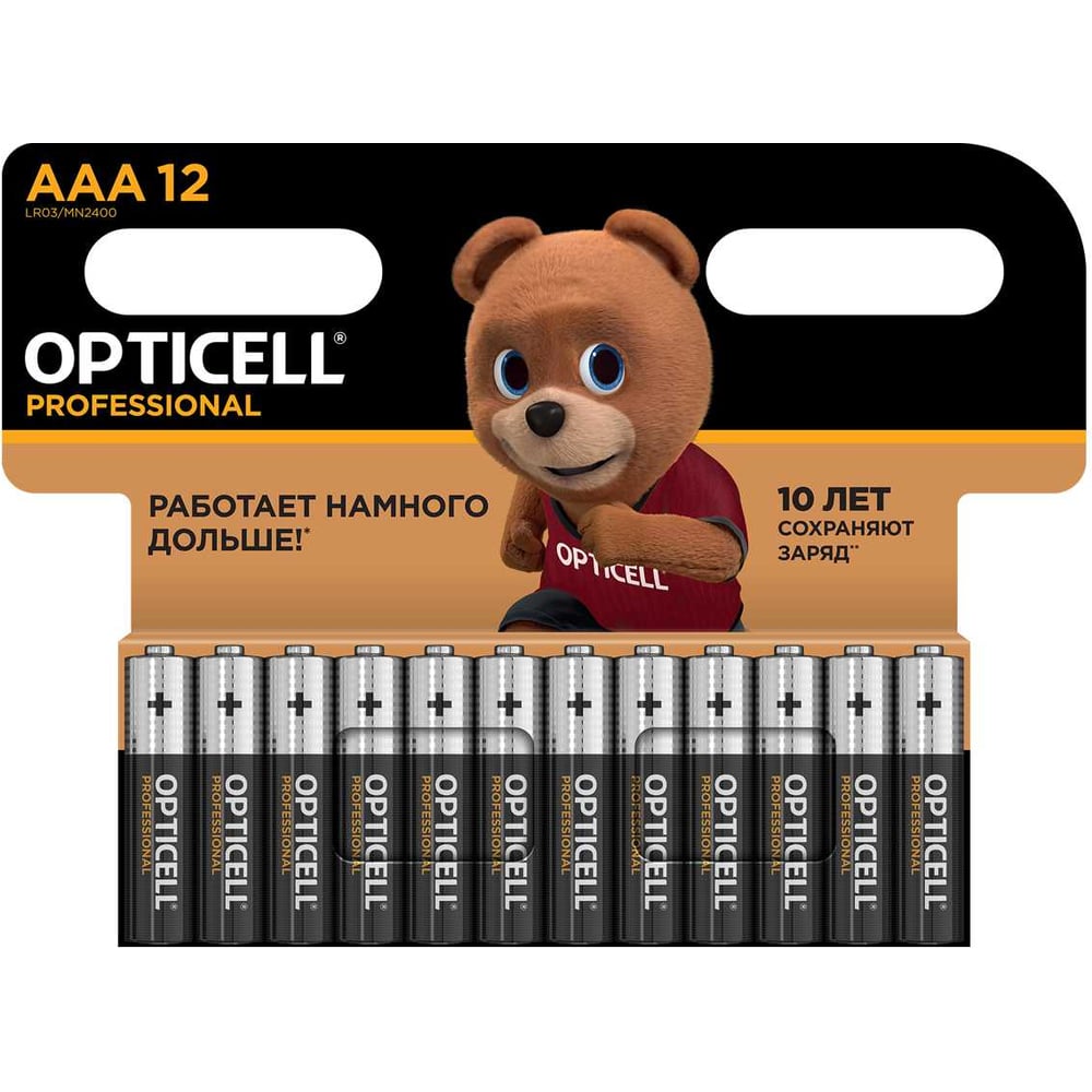 Изображение товара Батарейки AAA OPTICELL Professional 12шт щелочные LR03 для пультов и игрушек