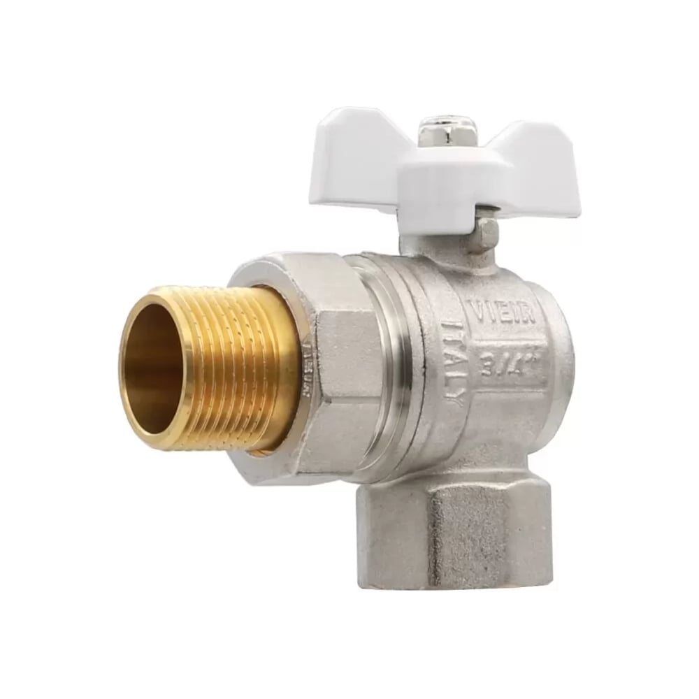 Изображение товара Угловой кран ViEiR с американкой 3/4 белый латунь для водоснабжения