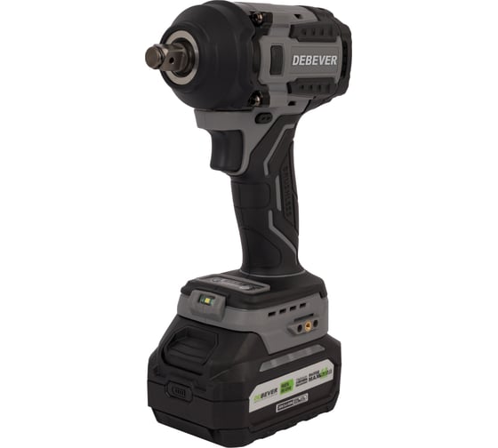 Изображение товара Гайковерт аккумуляторный Debever бесщеточный, ударный, квадрат 1/2,550Nm, 20B; в компл. АКБ 4,0 а/ч; з/у 4,0 а/ч DBE-6345CKIT