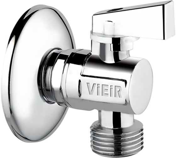 Изображение товара Кран угловой ViEiR хром, 1/2х1/2, для скрытой подводки воды и подключения сантехники VER45