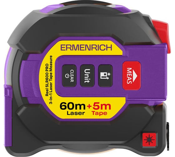 Изображение товара Рулетка с лазерным дальномером Ermenrich («3 в 1») Reel SLR600 PRO 86175