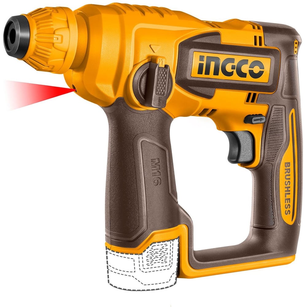 Изображение товара Перфоратор аккумуляторный INGCO CRHLI16168 16В с двумя аккумуляторами