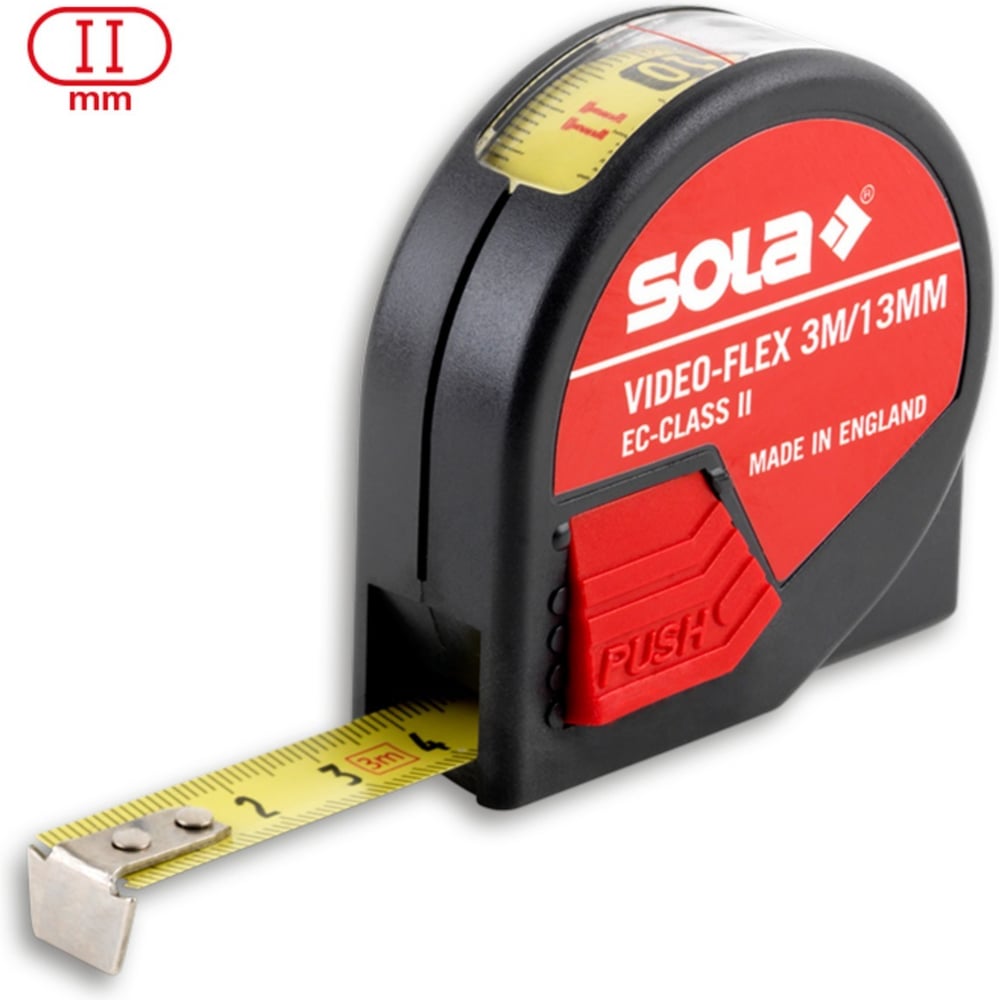 Изображение товара Профессиональная рулетка SOLA Video-Flex VF 3 м для точных измерений
