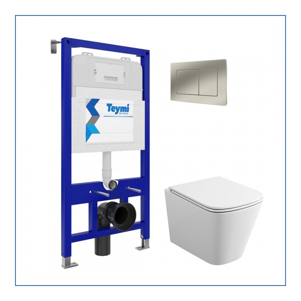 Изображение товара Инсталляция с унитазом Teymi Helmi S безободковый комплект 5 в 1